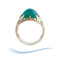 Bague 54 Bague agate verte en cabochon or jaune 58 Facettes AA 1694