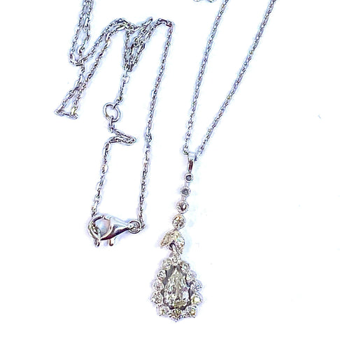 Collier Collier 1900 Diamant Poire 58 Facettes