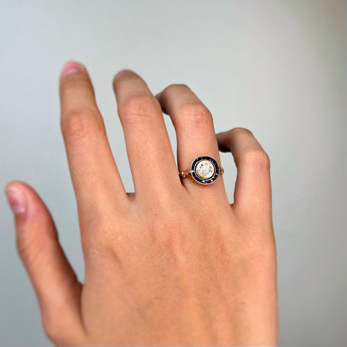 Bague 51 Bague Art Deco - Or, Diamants & Saphirs 58 Facettes 250321R