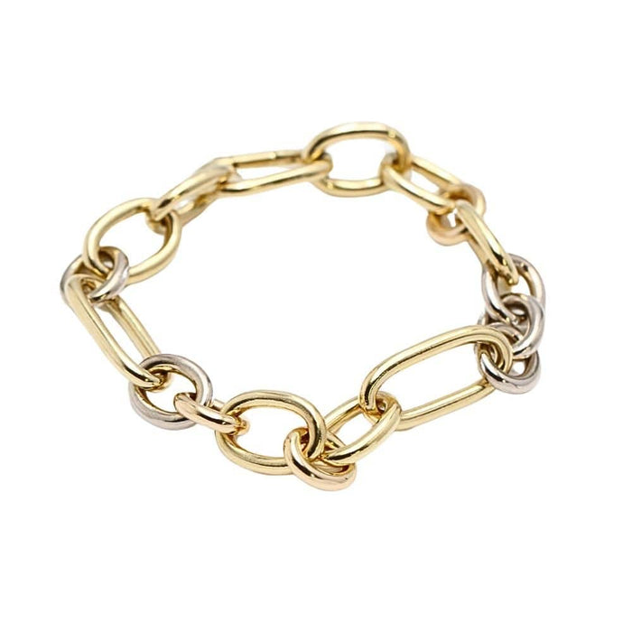 Bracelet Bracelet en or massif bicolore alterné 58 Facettes D363715