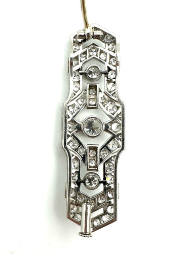 Broche Broche Art-Déco platine et diamants 58 Facettes