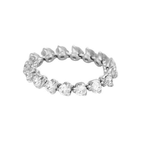 Bague 51 Bague souple en or gris et diamants 58 Facettes JRW0023