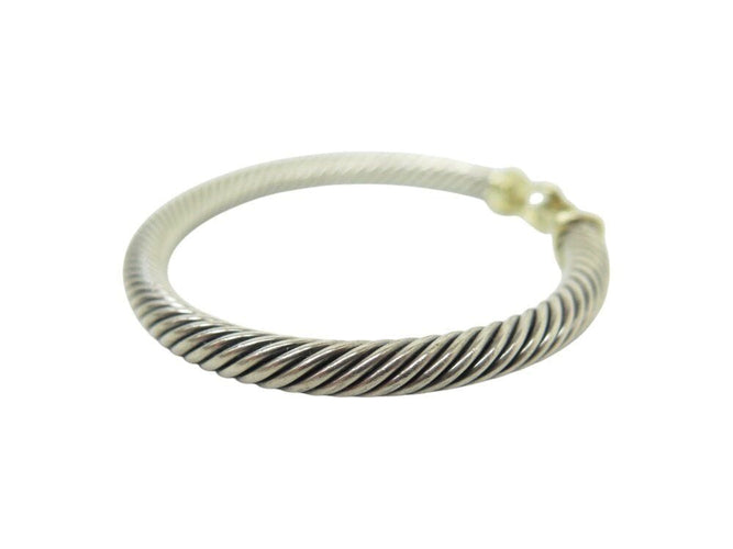 Bracelet bracelet DAVID YURMAN buckle classic cable 5mm en argent 925 or jaune 14k 58 Facettes 267212