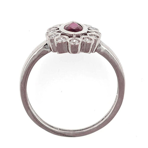 Bague 54 Bague en or avec rubis sang de pigeon de Birmanie et diamants 58 Facettes AO-0004