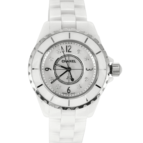 Montres CHANEL- J12 - Montre en céramique blanche. 58 Facettes 250278