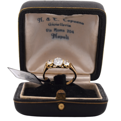 Anello antico con diamanti en or jaune 18 kt 58 Facettes