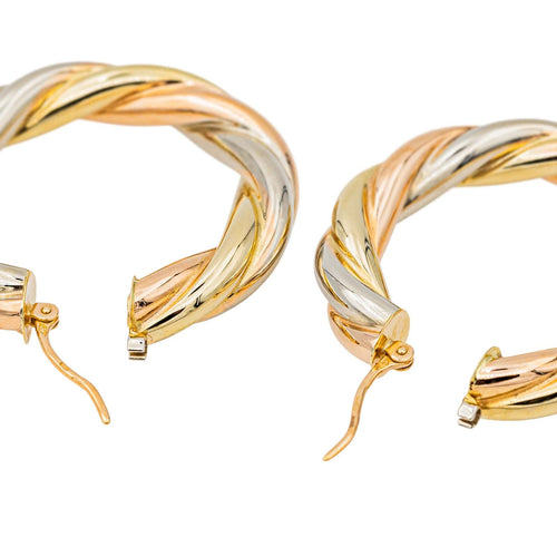 Boucles d'oreilles Boucles d'oreilles Créoles Or jaune, Or blanc, Or rose 58 Facettes 3683057CN