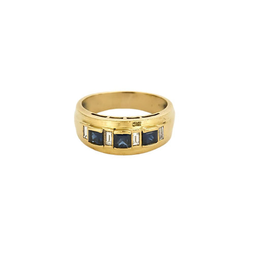Bague 58,5 Bague en or jaune, saphirs et diamants 58 Facettes MEA4823X2