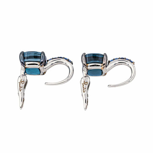 Boucles d'oreilles Pomellato  Boucles d'oreilles  Dormeuses Baby Or blanc Topaze, Saphir 58 Facettes 4343109RV