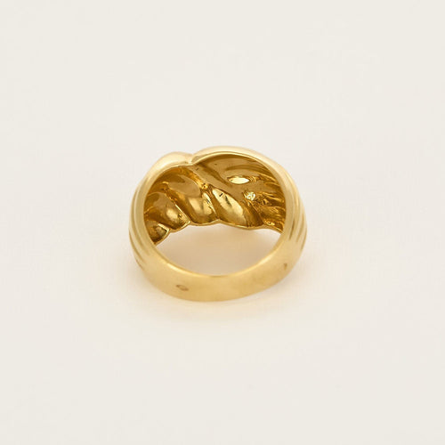 Bague 53,5 Bague en or jaune à motif croisée 58 Facettes AUX1333