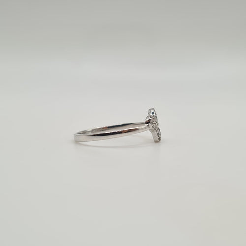 Bague 51.5 Bague papillon or blanc sertie diamants 58 Facettes