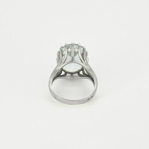 Bague 52 Bague en Or blanc 18k Aquamarine 58 Facettes CHA5651