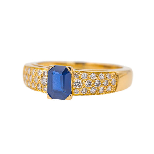 Bague 56 Bague Or jaune Saphir, Diamant 58 Facettes 3621957CN