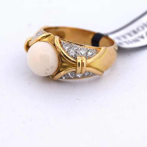 Anello oro giallo con corallo 58 Facettes