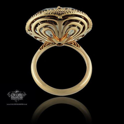 Bague 53 Bague en or rose avec diamants et quartz fumé 58 Facettes AG-2X21214P