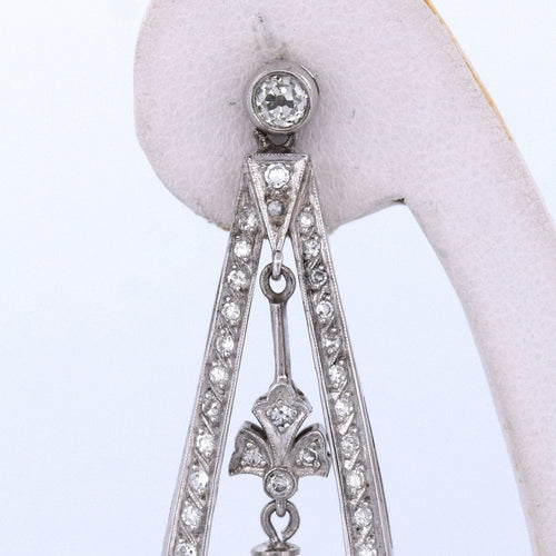 Boucles d'oreilles Orecchini Decò - Boucles d’oreilles perles akoya et diamants en or blanc 18 kt 58 Facettes OR106