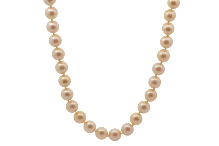 Cultured pearl necklace with 18k gold clasp 