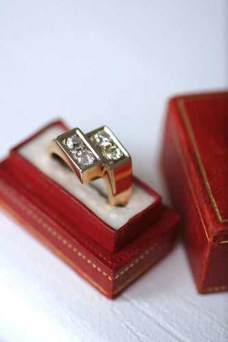 Bague 53 Bague Toi et Moi or rose, platine, diamants 58 Facettes