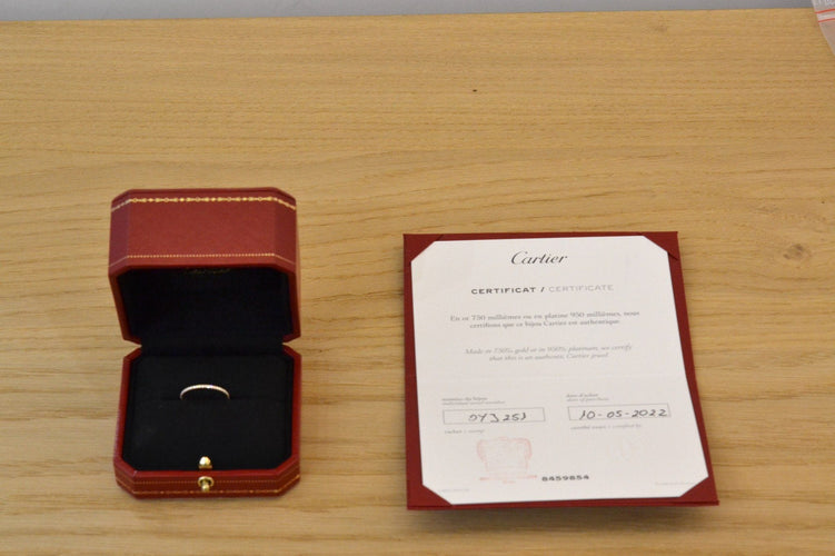 Bague 53 Alliance signée Cartier en or et diamants 58 Facettes 27282