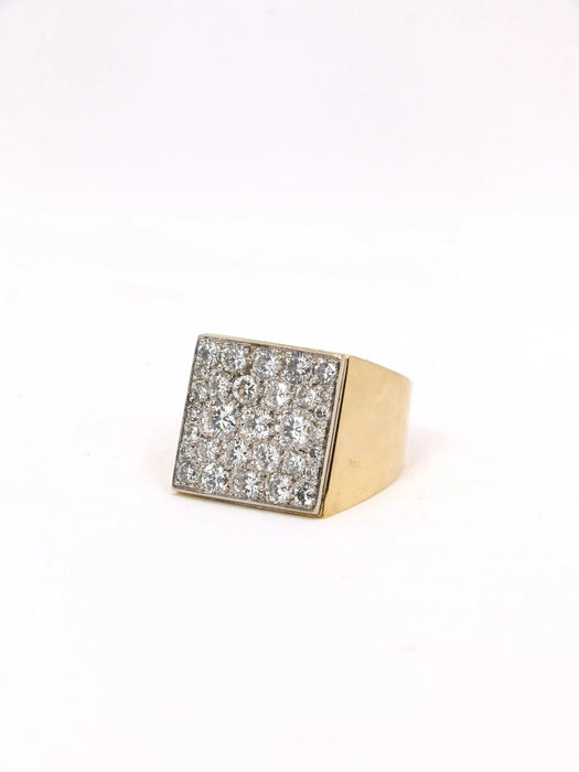 Vintage diamond signet ring 1.50 ct