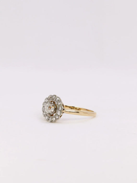 Old cut diamond daisy ring