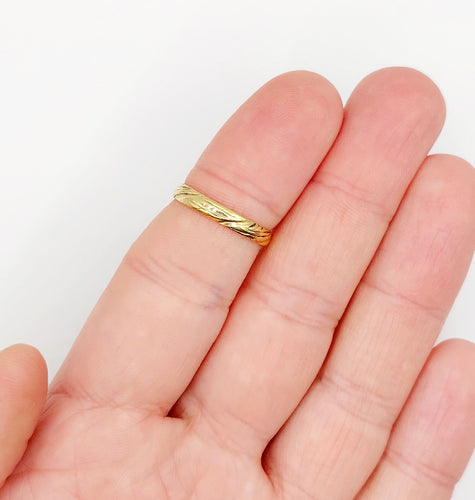 Bague 55 Alliance jumelée victorienne or 18k finement travaillée (circa 1880) 58 Facettes A06332