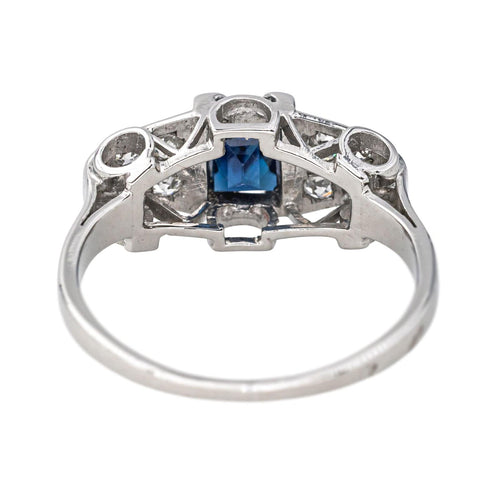 Bague 54 Bague Platine Saphir, Diamant 58 Facettes 4425766CN