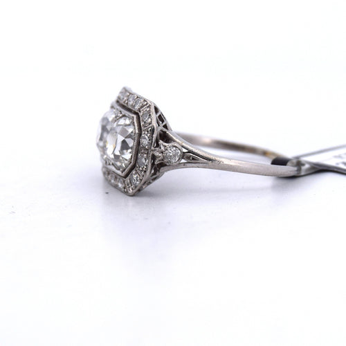 Bague 59 Bague déco en platine et diamants 58 Facettes