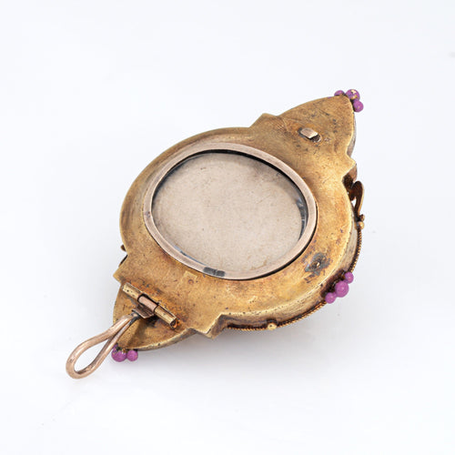 Pendentif Pendentif victorien en or jaune, émail et pierre précieuse 58 Facettes G14132