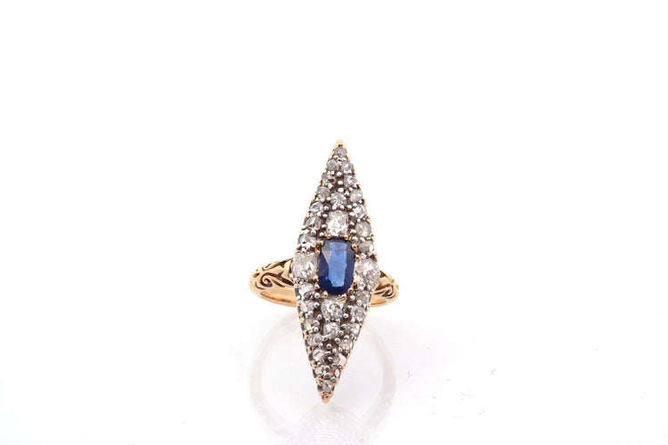 Bague 49 Bague marquise ancienne saphir et diamants 58 Facettes 27625