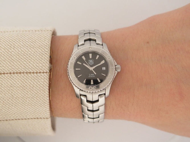 Montre montre TAG HEUER link lady 27 mm quartz acier palladie 58 Facettes 259317