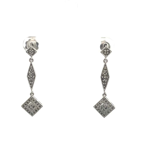 Boucles d'oreilles Geometric Diamond Drop Earrings 58 Facettes UN0151