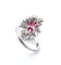Bague 58 Bague en or blanc avec rubis et diamants 58 Facettes