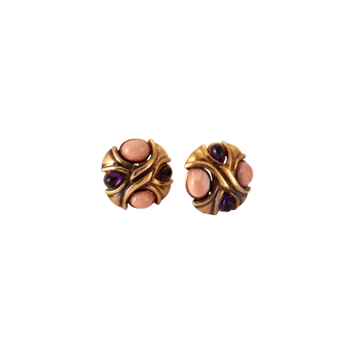 Boucles d'oreilles Boucles d'oreilles Corail & Améthystes 58 Facettes ALGU10