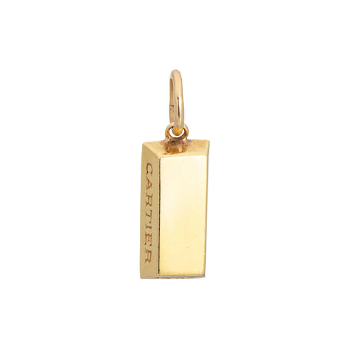 Pendentif vintage Cartier 1/4 oz Gold Bar Lingot Pendentif Charme 18k Or Jaune Années 1970 58 Facettes G13371