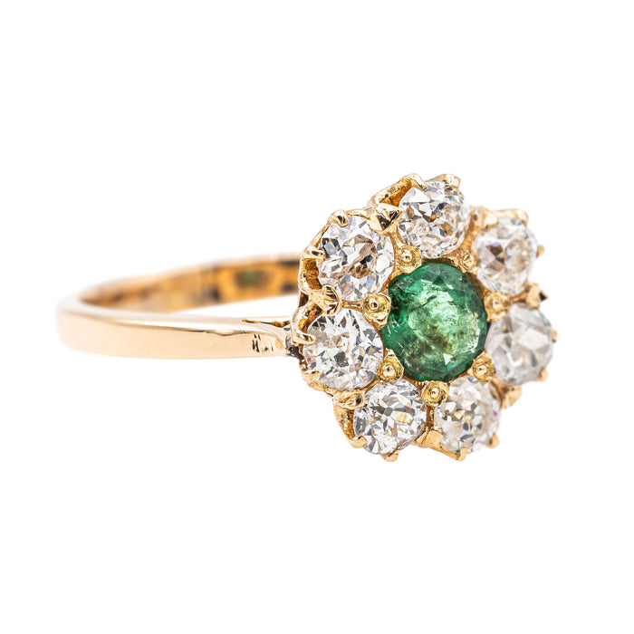 Ring Daisy Emerald Rose Gold