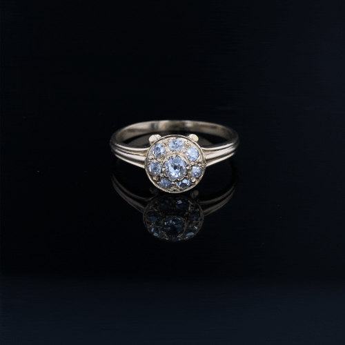 Bague 49 Bague ancienne ronde diamants 58 Facettes 24-020