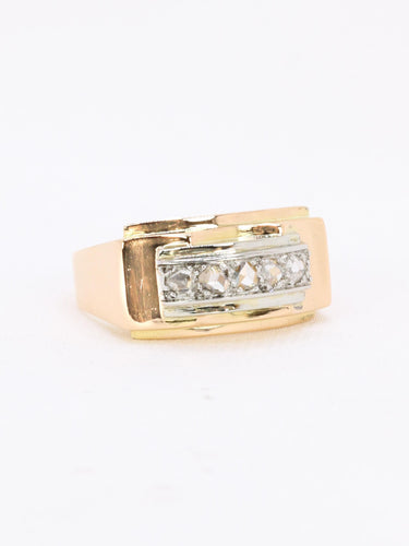 Bague 54 Bague pont or jaune diamants taille rose 58 Facettes 973