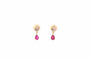 Boucles d'oreilles Boucles d'oreilles or jaune rubis et diamants 58 Facettes