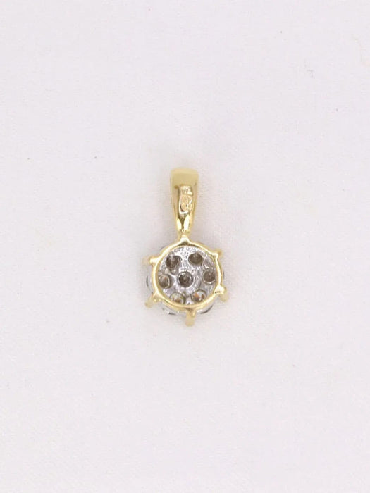 Pendentif Pendentif or jaune et blanc marguerite vintage diamants 58 Facettes J408