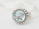 Bague 51.5 Bague importante en or blanc, platine, aigue marine et diamants 58 Facettes 33210