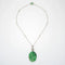Collier Vintage Art Deco Carved Jade Diamond Necklace Platinum Gold 16" Flowers 58 Facettes G13669