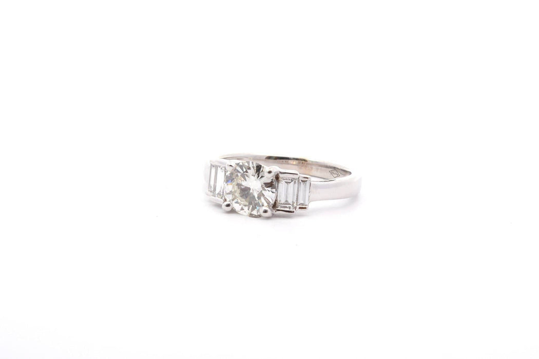 Bague 53 Bague or blanc diamant 0,99ct I/VS1 58 Facettes 26336-26229