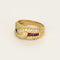 Bague 57 Bague en or jaune, diamants et rubis 58 Facettes B250486