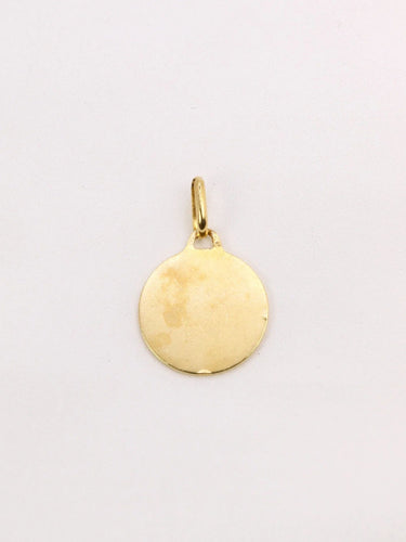 Pendentif AUGIS - Médaille amour ronde or jaune diamant rubis 58 Facettes J455