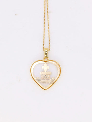 Pendentif Médaille amour Augis cœur en verre or et rubis, Plus qu’hier moins que demain 58 Facettes 922