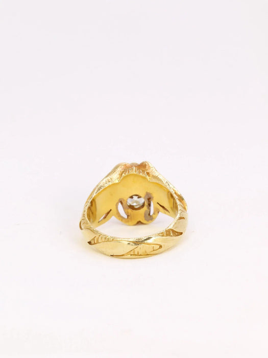 Vecchio anello Chimera in oro con diamanti da 0,95 ct