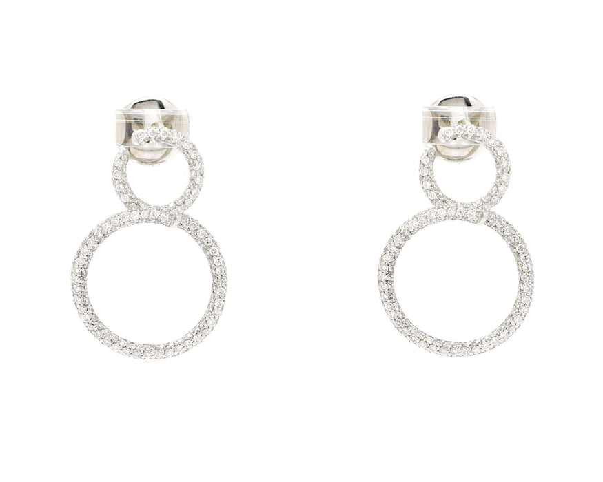 Boucles d'oreilles Boucles d'oreilles en or blanc avec diamants de 2,90 ct 58 Facettes