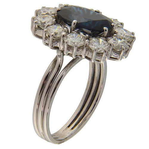 Bague 55 Bague en or blanc sertie de saphirs et de diamants 58 Facettes G3864