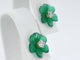 Boucles d'oreilles Boucles d'oreilles en or 0,18 carat avec fleur précieuse verte et gros diamants 58 Facettes 2259